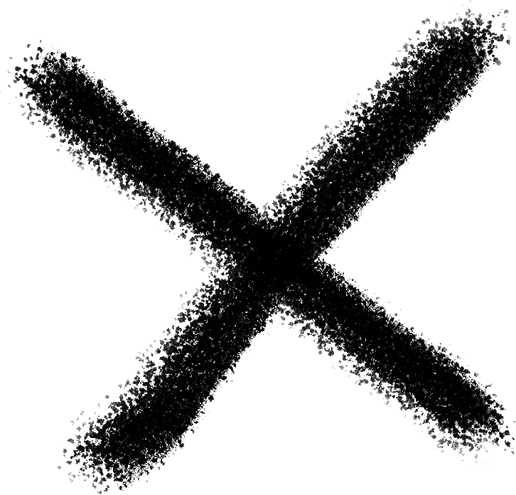 Grunge cross brush paint black
